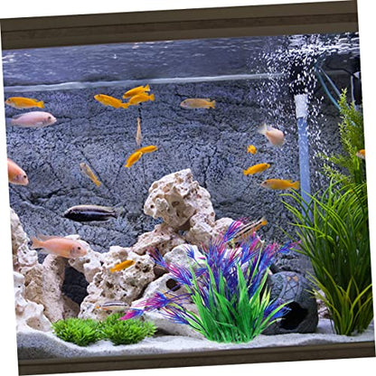 Alipis 2pcs Artificial Aquarium Grass Plants Fish Tank Decorations Flat Bottom and Weighted Base Lifelike Underwater Plant Arrangement