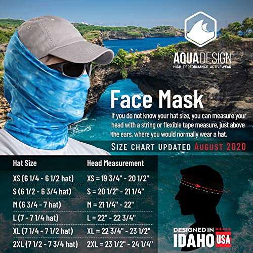 Aqua Design Fishing Hunting Masks Neck Gaiter: Men and Youth UPF 50+ Sun Mask Protection: Camo Face Cover Balaclava Bandana - color: Liquid Lava, size: Small