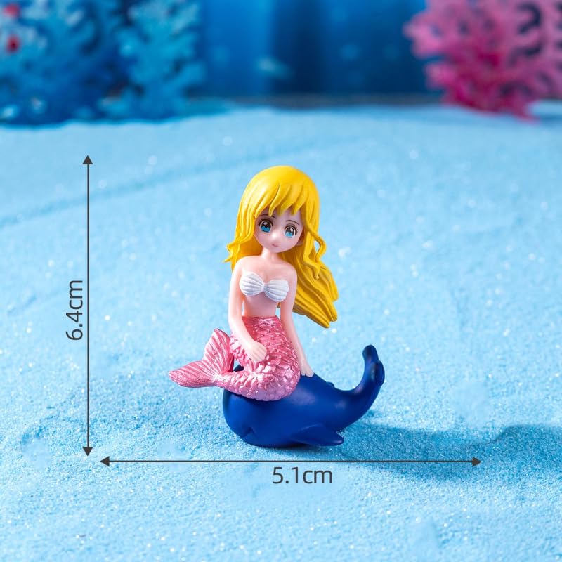 Shell Mermaid Micro Landscape Ornament, Cartoon Aquarium Decoration, Marine Scene Accessories for Fish Tank (style2)