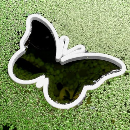 Fish Feeding Portals for Betta & Aquariums | Floating Food Rings & Breathing Windows (Bow Shape) (White)