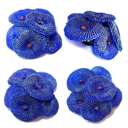 4Pcs Artificial Coral, Faux Coral Ornaments, Aquarium Decorations for Fish Tank Aquarium, Fish Cave Hideout Decoration Landscape (Blue)