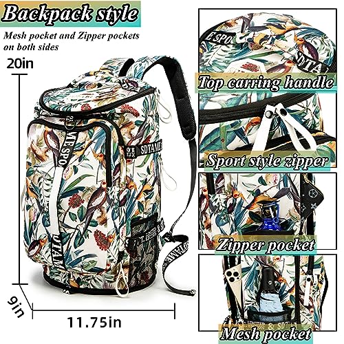 SDTAME Gym Duffel Backpack with Shoe Pocket & Laptop Sleeve - color: Yellow