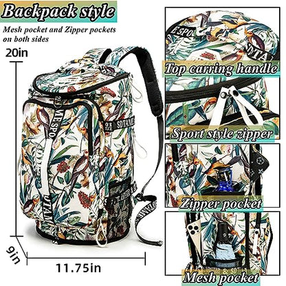 SDTAME Gym Duffel Backpack with Shoe Pocket & Laptop Sleeve - color: Yellow