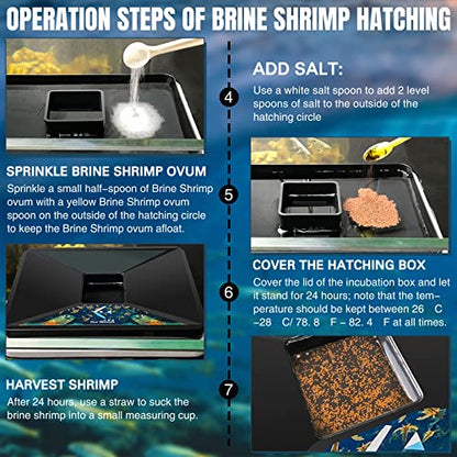 Brine Shrimp Hatchery Incubator Kit Dish, Efficient and Easy Brine Shrimp Hatchery Collect with Net, Measuring Cup, Eggs Spoon, Dropper