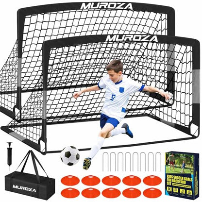 Soccer Goal, Kids Soccer Goals for Backyard Set, Pop Up Soccer Net - color: Black Gray, size: 6 ft x 4 ft