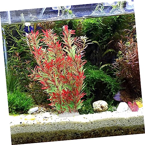 1pc Artificial Aquatic Plant for Fish Tanks Lifelike Water Grass Decoration Willow Design Smooth Base Non-Fading Compact for Aquatic Landscape