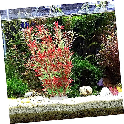 1pc Artificial Aquatic Plant for Fish Tanks Lifelike Water Grass Decoration Willow Design Smooth Base Non-Fading Compact for Aquatic Landscape