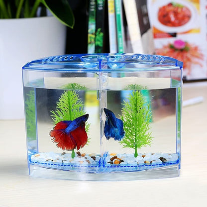 Fish Bowl Vase Fish Tank Aquarium Box Transparent Fish Raising Box Double-Capsule Hatching Double-Layer Incubator Office Aquarium Small Fish Tank Starter Kit