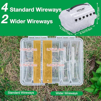 Goture Fishing Line Storage Box 1/2Pcs, 6(2 Large + 4 Standard) Slots Fishing Line Case, PP Clear Visibility Fishing Line Organizer, Silicone Holes Line Spool Box