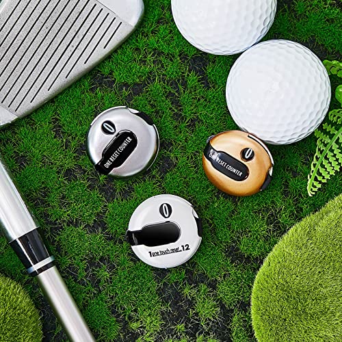 3 Pcs Golf Stroke Counter 1.2" Clip - color: Gold, Silver, White