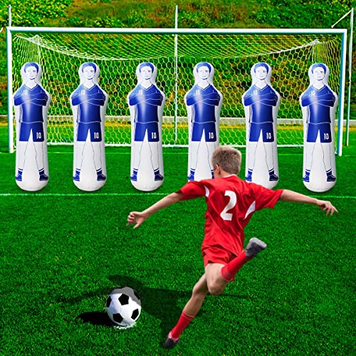 ZHUYNXIR Inflatable Soccer Dummy, Soccer Training Equipment, Inflatable Dummy Goalkeepr Air Mannequin Free Kick Wall Goalkeeper Defender Training for Children Adults - color: 160 dummy-blue