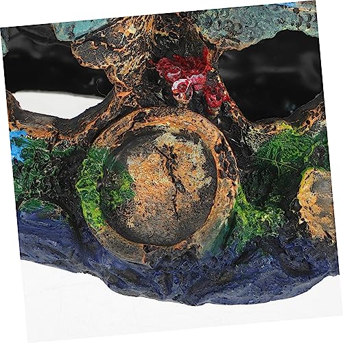 Ipetboom Aqua Hideout Vase Decor Fish Tank Decor Fish Tank Ornaments Safe Aquarium Cave Underwater Resin Barrel Ornament Broken Pot Shaped Shrimp Hideout Binaural Decorate Pet House