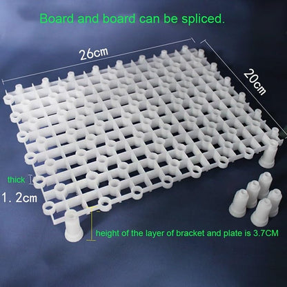 Aquarium Partition Plate Cover Filter Material Pad Turtle Fish Tank Terrace Grid DIY White(Stand bar 10pcs)