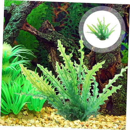 2Pcs Aquarium Fish Tank Decorations Compact Fake Grass Plants Desktop Fish Tank Supply for Home Office Table Aquarium Decor