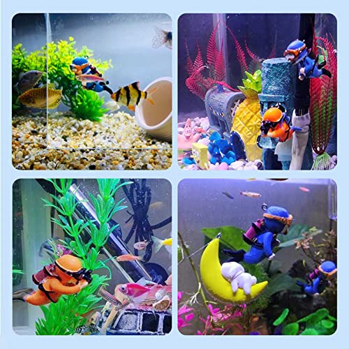 Floating Fish Tanks Decoration Diver Aquariums Landscaping Decorations Floating Ornament Cartoon Landscape