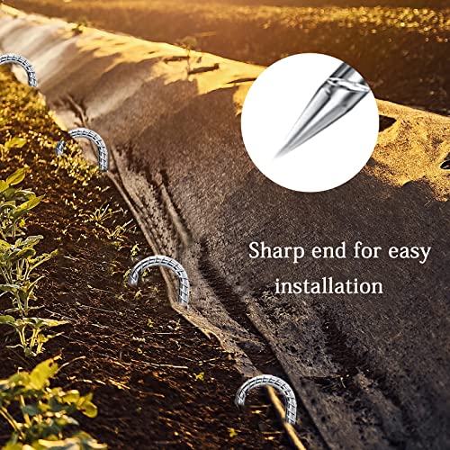 Rebar Stakes 12 Inch, Tent Stakes Heavy Duty Galvanized J Shaped 50 Pack Landscape Fabric Staples for Garden Weed Barrier Fabric Dog Fence Inflatable Camping Tents Artificial Turf - color: Silver-8mm, size: 50pcs