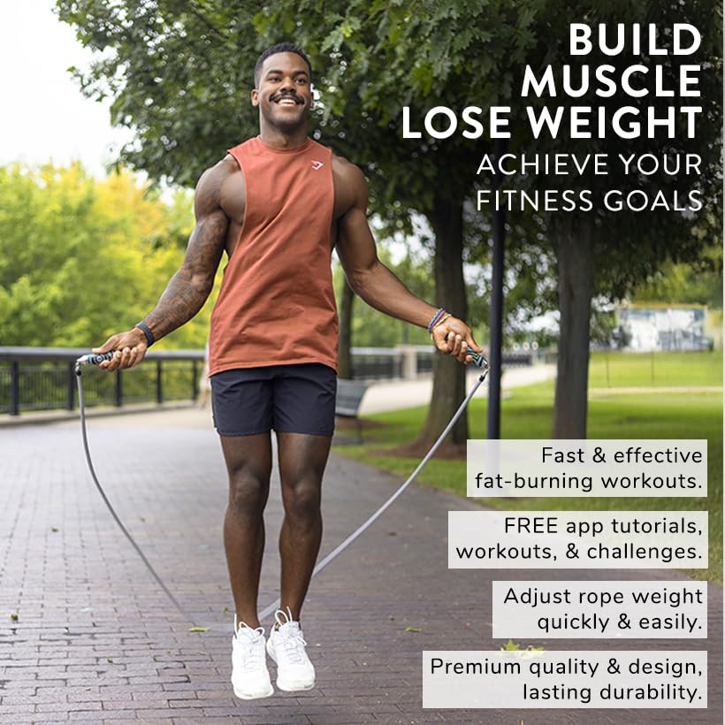 Crossrope Get Strong Weighted Jump Rope Set for Strength - size: L - (5'10.5" - 6'1.5" User Height)