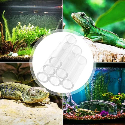 Shrimp Shelter Tube, Transparent Acrylic Tube Aquarium Shrimp Cave Breeding Fish Shrimp Feeder Breeding Tube Aquarium Fish Tank Pipe Shelter Tube Fish Tank Shelter Decorations Hideaway Pipes - color: 6 tubes