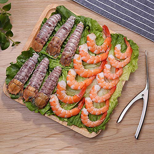 Shrimp Deveiner Tool with Ergonomic Handle - 2-in-1 Prawn Cleaner & Seafood Peeler Knife for Kitchen, Restaurants, BBQ - Dishwasher Safe Shellfish Cleaning Tool