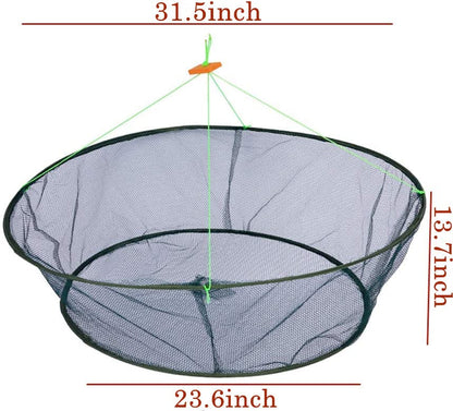 Foldable Fishing Net Hand Casting Cage Crab Net for Fish Shrimp Minnow Crayfish Crab - size: Small-Diameter:31.5inch/80cm