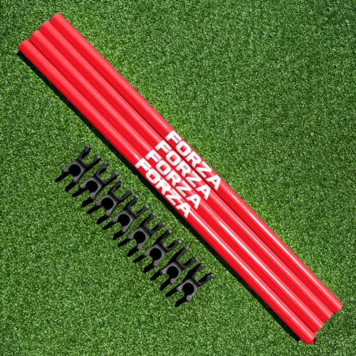 FORZA Agility Poles & Clips | Create Your Own Hurdles - 8 Color Options - color: Red, style: Poles & Clips
