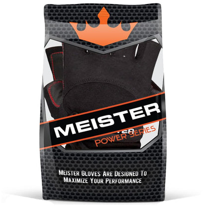 Meister Wrist Wrap Weight Lifting Gloves w/Gel Padding - color: Black / Red, size: Small