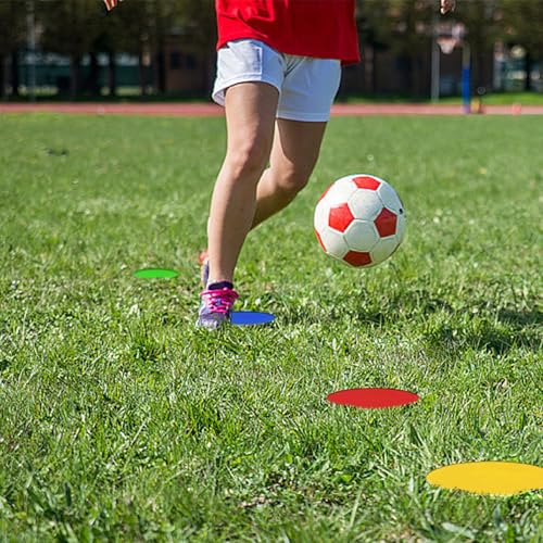 9 Inch Non Slip Rubber Agility Markers,Flat Field Cones Floor Dots for Soccer Basketball Sports Speed Agility Training and Drills(5Pcs,with Net Bag)