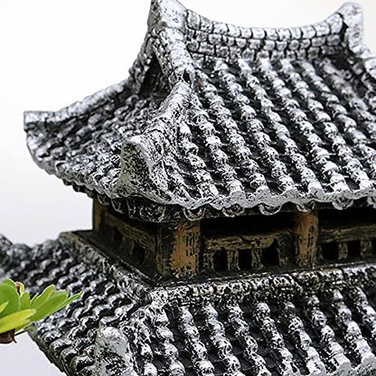 IBWell Classical Lifelike Chinese Landscape Resin Aquarium Castle Decorations Fish Tank Ornaments (Building)