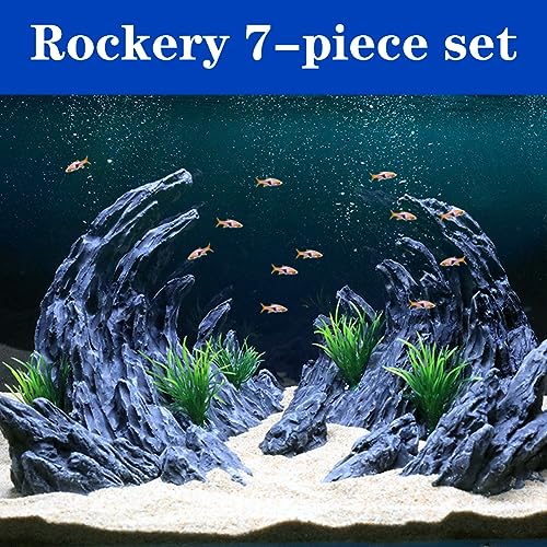 Fish Tank Decor Rocks Aquarium Ornaments, Jagged Canyon Rock Formation Aquarium Decoration Model Kits, Suitable for a Variety of Fish Tank Scenes