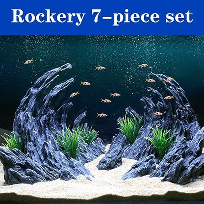 Fish Tank Decor Rocks Aquarium Ornaments, Jagged Canyon Rock Formation Aquarium Decoration Model Kits, Suitable for a Variety of Fish Tank Scenes