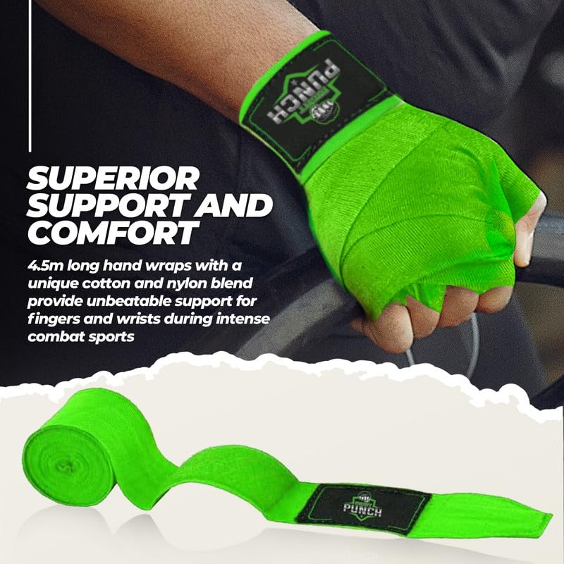 ProShield Boxing Wraps| 180-Inch Bandages| Boxing Hand Wraps Protection for Muay Thai MMA and Kickboxing - color: Green, size: 118"