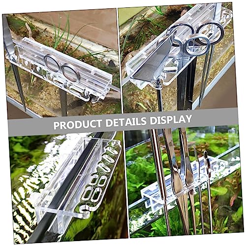 Abaodam Aquarium Tool Holder Acrylic Fish Tank Organizer Rack for Tweezers Scissors Storage for Aquascaping Tools Keeps Your Aquarium Clean
