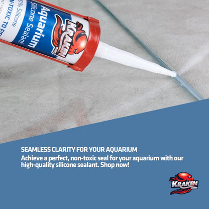 Kraken Bond Black Aquarium Silicone Sealant - (1x10.1 fl. oz.) 100% Waterproof Aquarium Safe Silicone, Non-Toxic Fish Tank Safe Sealant, Fast Curing and Strong Adhesion, 1 Pack