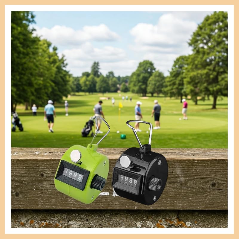 White Deer Hand Tally Counter 4 Digit Number Dual Clicker Golf Handy Convenient - color: metal