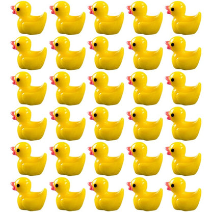 Toyvian Mini Resin Duck Ornaments 100Pcs Cute Yellow Figurines for Aquarium Decor Garden Accessories Desktop and Terrarium Decoration