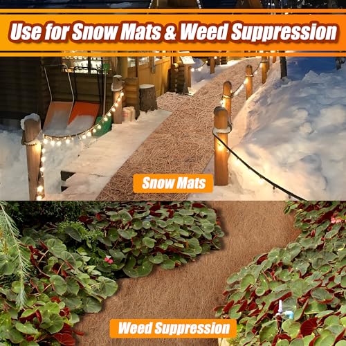 Coco Liner Roll, 16 x 160 Inch Coconut Fiber Liners for Planter Window Box Flower Basket, Natural Coco Coir Sheet Coco Mats for Animal Pet Pad, Reptile Carpet, Garden Decoration - size: 16x160 inch