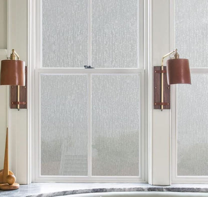 Danodoi 17.7'' x 157'' Window Privacy Film Brushed Pattern Frosted Glass Window Film Opaque Window Stickers Self Static Cling Decorative Window Cling Bathroom Door Covering Heat Blocker