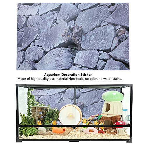 Fish Tank Background Sticker, Self Adhesive Rock Design for Aquariums Reptile Tanks 10 Gallon 24-48 Inch Sizes (122 * 46cm) - size: 122*46cm
