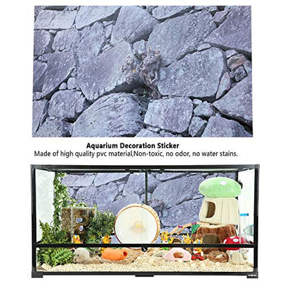 Fish Tank Background Sticker, Self Adhesive Rock Design for Aquariums Reptile Tanks 10 Gallon 24-48 Inch Sizes (61 * 30cm) - size: 61*30cm