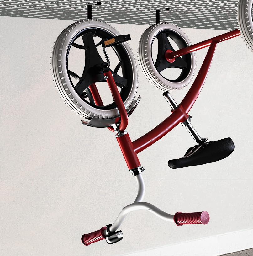 Garage Ceiling Rack Bike Hooks, 8 Pack Storage Hooks (Flat Hook) | For garage ceiling storage racks to hang bicycles, ladders and equipment. - color: Flat Hook 8 Pack