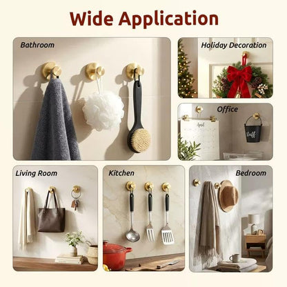 4 Packs Suction Cup Hooks for Shower, Heavy-Duty Wreath Hangers for Front Door, No Drill Glass Door Shower Suction Hooks No Damage for Walls Bathroom Kitchen Window Mirror Tile Towel Coat Robe Loofah