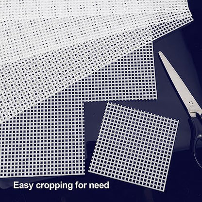 Caydo 18 Pieces 7 Count Plastic Canvas Sheets, 7 CT Clear Plastic Mesh for Cross Stitching, Making Jewelry Organizer, Knit Crochet Projects (10.5 x 13.5 Inch)