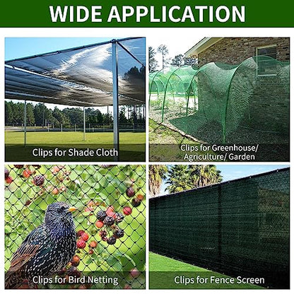 20 Pieces Shade Cloth Plastic Clips Heavy Duty Lock Grips, Round Plastic Black Clips Sunshade Net Fixing Clip Fix Clamp, Shade Fabric Clips for Bird Netting, Greenhouse Outdoor Garden Netting - style: 20PCS