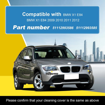 Car Front Bumper Headlight Washer Nozzle Cover Cap Compatible with BMW X1 E84 2009 2010 2011 2012 Headlight Cleaning Cover 51112993586 Water Spray Cover Unpainted A Pair