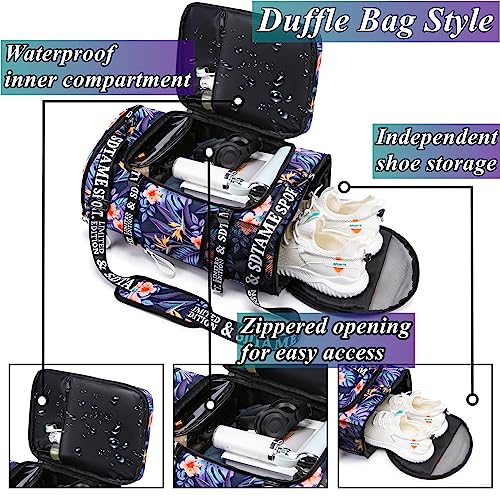 SDTAME Gym Duffel Backpack with Shoe Pocket & Laptop Sleeve - color: Orange