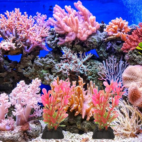 10pcs Artificial Aquarium Plants Plastic Betta Fish Tank Decorations Small Aquatic Grass for Plastic Aquariums Fish Tank Accessories