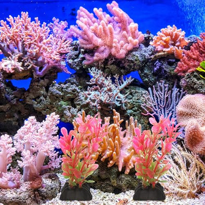 10pcs Artificial Aquarium Plants Plastic Betta Fish Tank Decorations Small Aquatic Grass for Plastic Aquariums Fish Tank Accessories