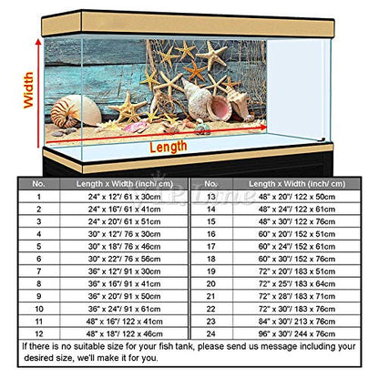 Starfish Aquarium Background Poster HD Fish Tank Decorations Landscape (60" x 24"/ 152 x 61cm) - size: 60" x 24"/ 152 x 61cm