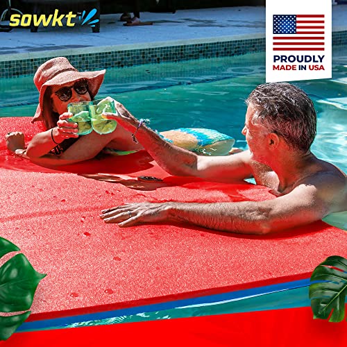Premium Made in USA Lily Pad Floating Mat, 9x6 12x6 18x6 ft – Foam Floating Water Mat for Lake | Lilypad Float Swim Mat for Boat & Pool