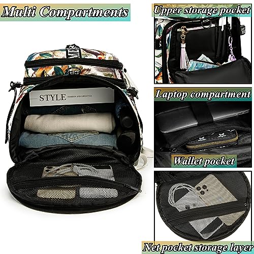 SDTAME Gym Duffel Backpack with Shoe Pocket & Laptop Sleeve - color: Yellow